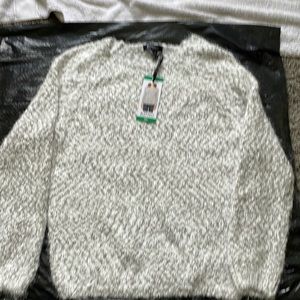 Soft and fluffy white and gray Sweater NWT
